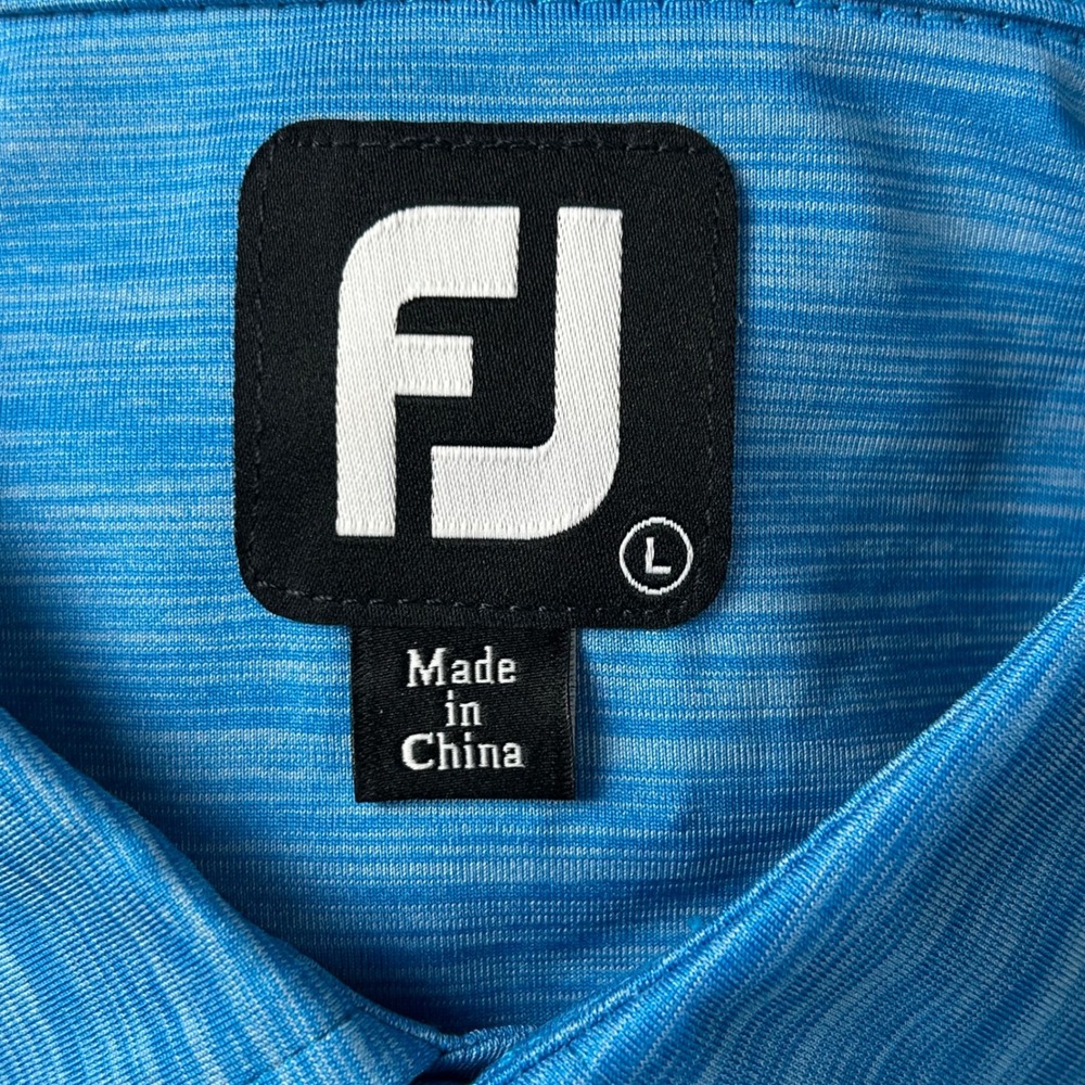 FootJoy Mens ProDry Golf Polo Shirt Blue Space‎ Dye Stretch Short Sleeve Large - Picture 3 of 6